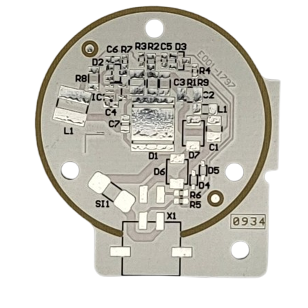 Grafische Darstellung einer CONTAG Metalcore Leiterplatte (IMS) mit Aluminiumkern für thermisches Management.