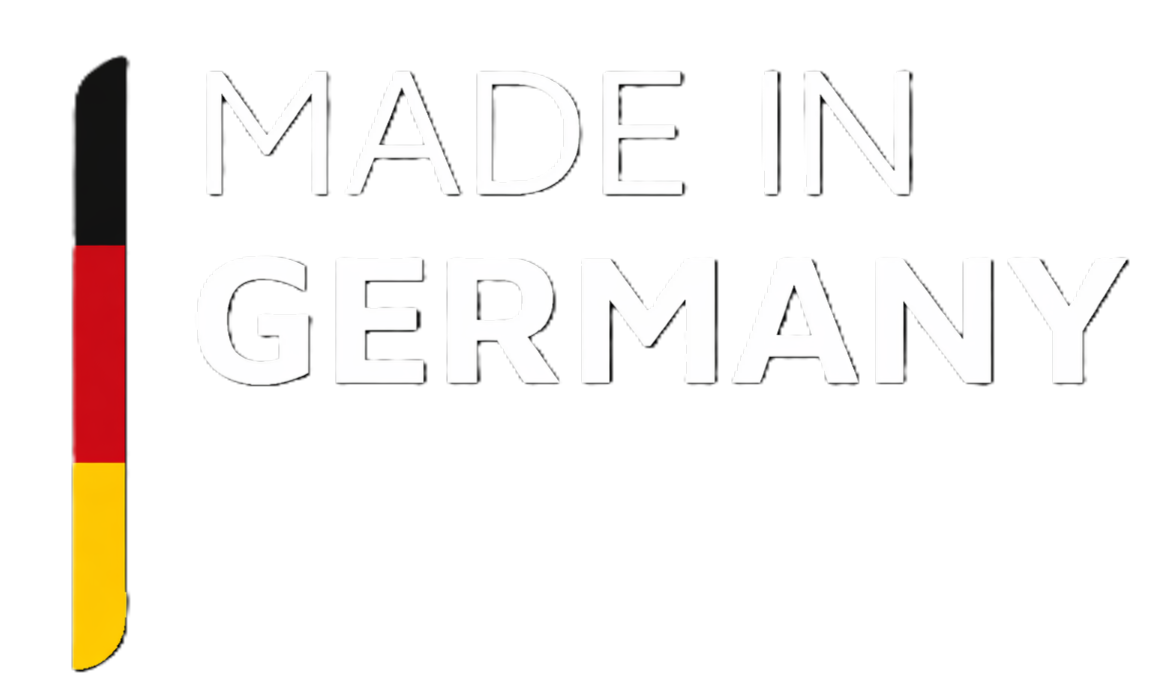 Qualitätssiegel Made in Germany mit stilisierten deutschen Nationalfarben für CONTAG Leiterplatten.